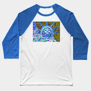 Stained Glass Liberty Statue Baseball T-Shirt